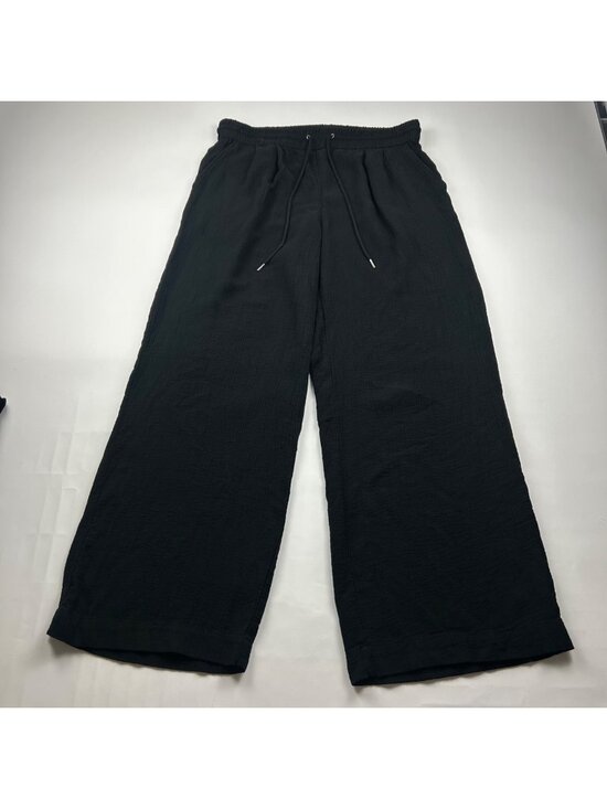 a new day Pants - A New Day Black Crinkle Wide Leg Lounge Pant L